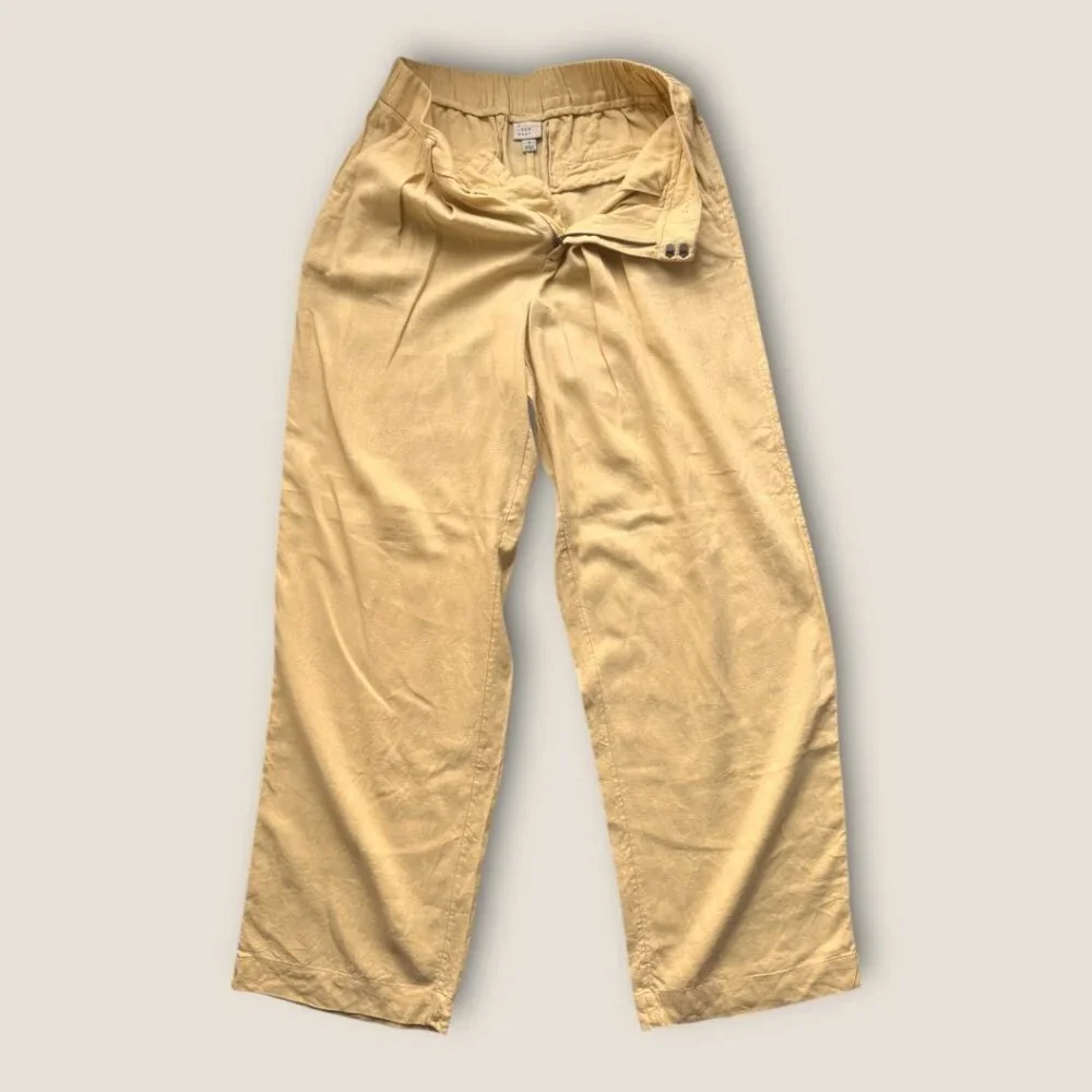A New Day Yellow Linen Blend Pants - women's 6 - Picture 8 of 9